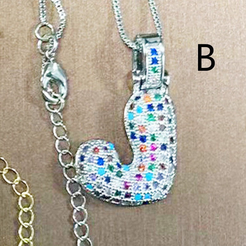 Clavicle Chain Copper Color Zircon Pendant