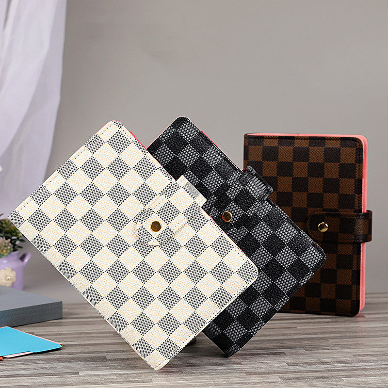 Cuaderno a cuadros con cubierta de cuero de hojas sueltas Makaron