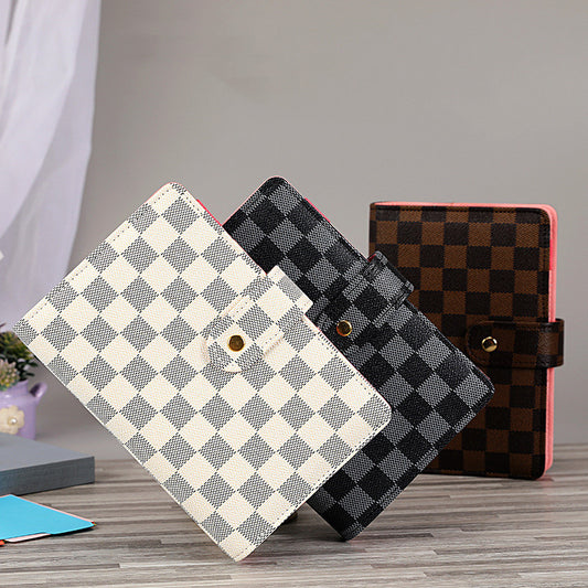 Cuaderno a cuadros con cubierta de cuero de hojas sueltas Makaron