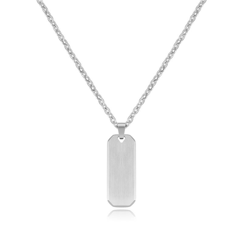 Simple Pendant Stainless Steel Nameplate Necklace Accessories