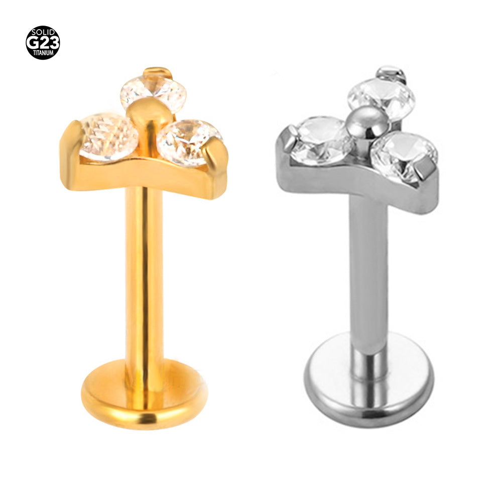 Pack de bougainvilliers spectabilis en titane incrusté de Zircon, clou d'oreille en os, Piercing pour le corps humain