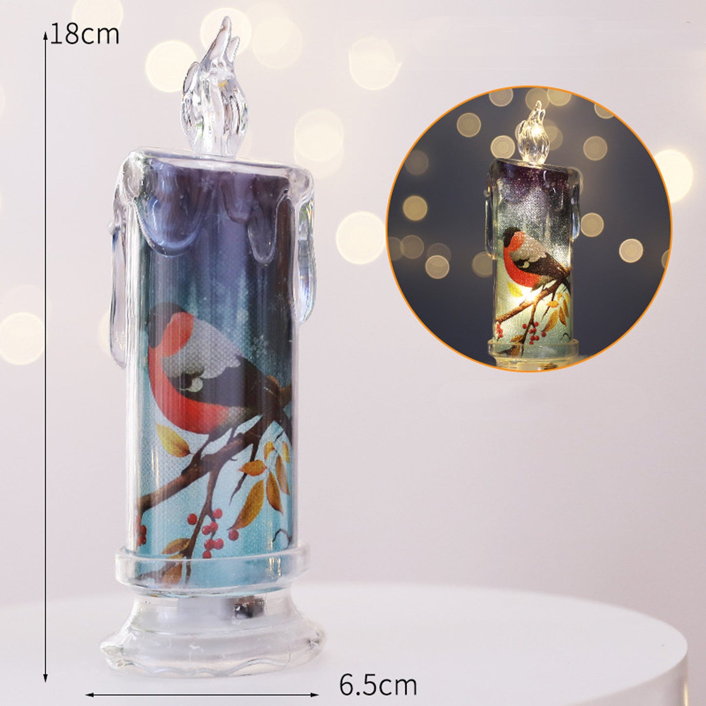 Cadeaux décoratifs de bougies électroniques transparentes de Noël