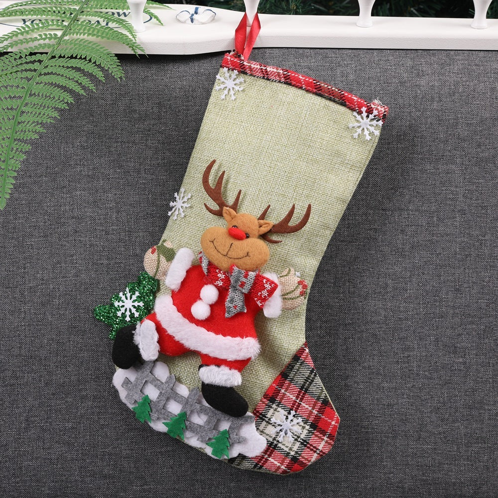 Decoraciones navideñas Calcetines de Papá Noel Colgante para árbol de Navidad Calcetines de Navidad Bolsa de regalo Bolsa de Navidad