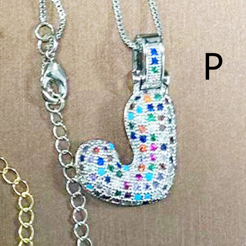Clavicle Chain Copper Color Zircon Pendant