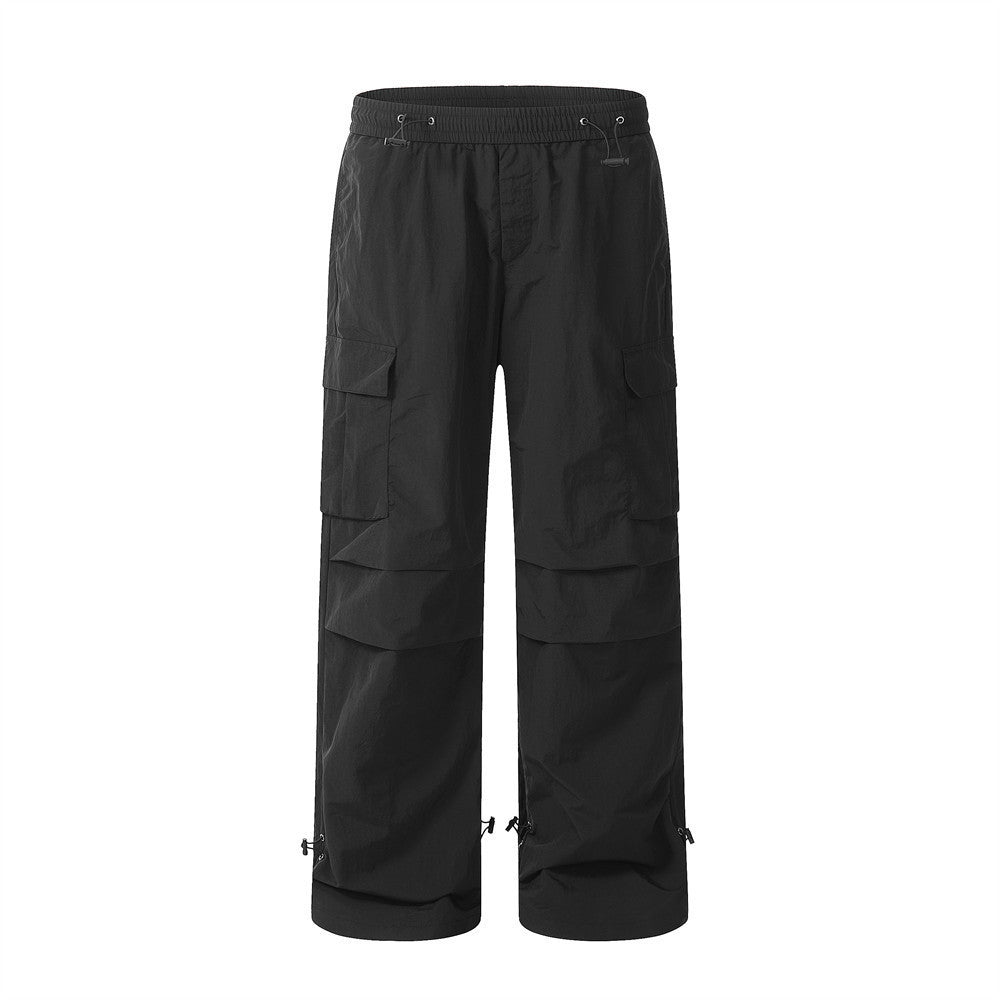 American Street Drawstring Elastic Waist Ankle-tied Trousers