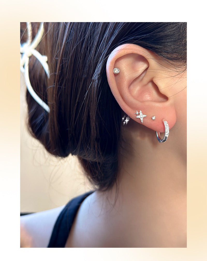 Clip d'oreille géométrique en strass et Zircon pour femmes, Simple