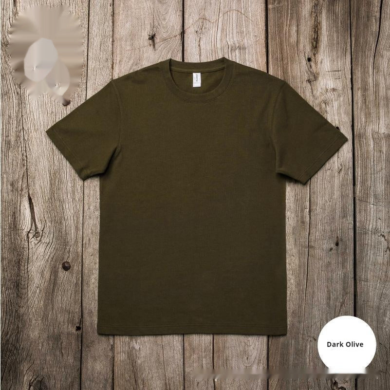 Unisex Thickened Heavy Pullover Japanese Short Sleeve Loose