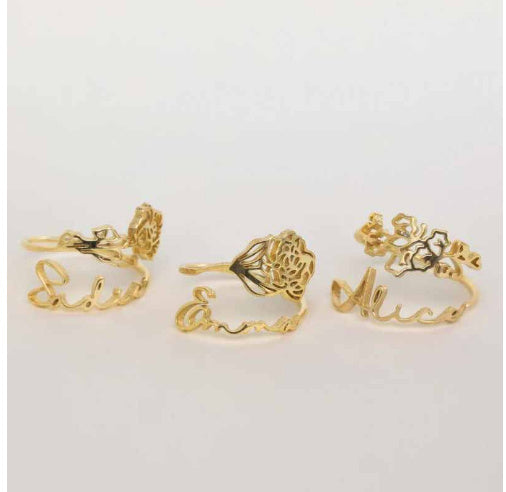 Anillo Flor Diciembre Plata S925 Cumpleaños