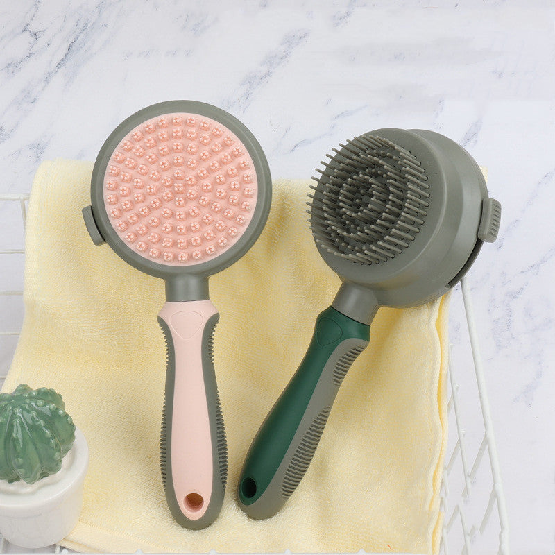 Peigne d'épilation pour animaux de compagnie, brosse pour chat, autonettoyante, brosse lisse, épilation, Massage Double face