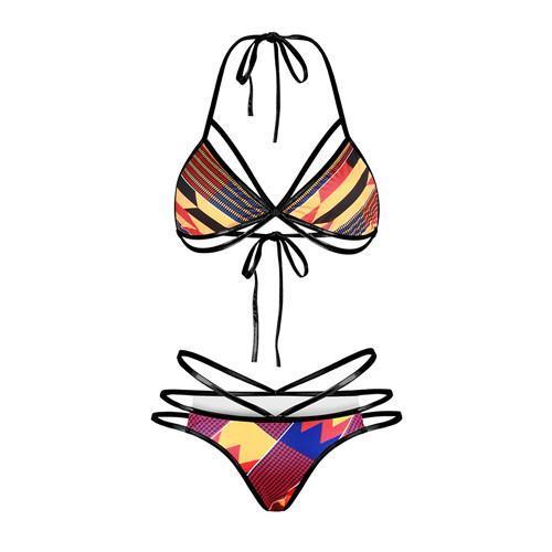Conjunto de bikini multicolor granate 