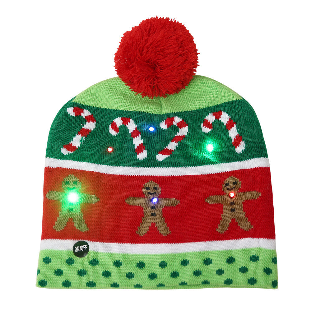 Gorro navideño Gorro de punto LED con luces