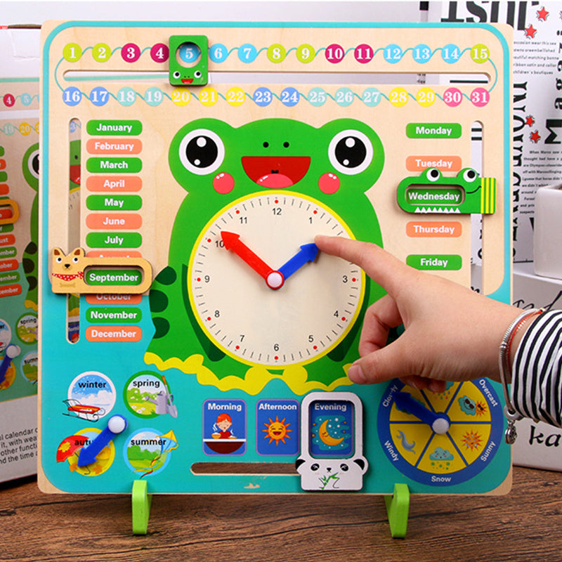 Jouets en bois Montessori pour bébé, saison météo, calendrier, horloge, Cognition, outils pédagogiques éducatifs préscolaires, jouets pour enfants