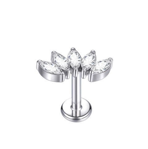 Couronne d'oreille en titane pur, fil interne, chaîne, pendentif, clous d'oreille, trèfle, Labret, produit de perçage