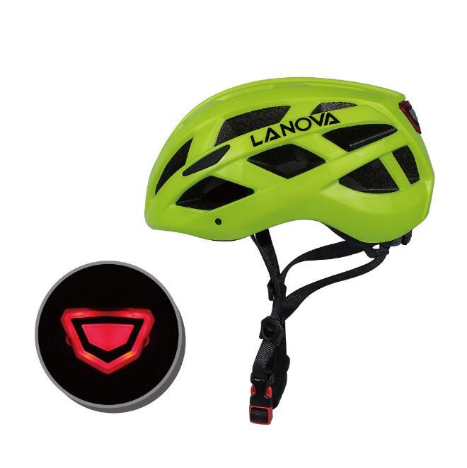 Casco de bicicleta de una sola pieza masculino y femenino con luz.