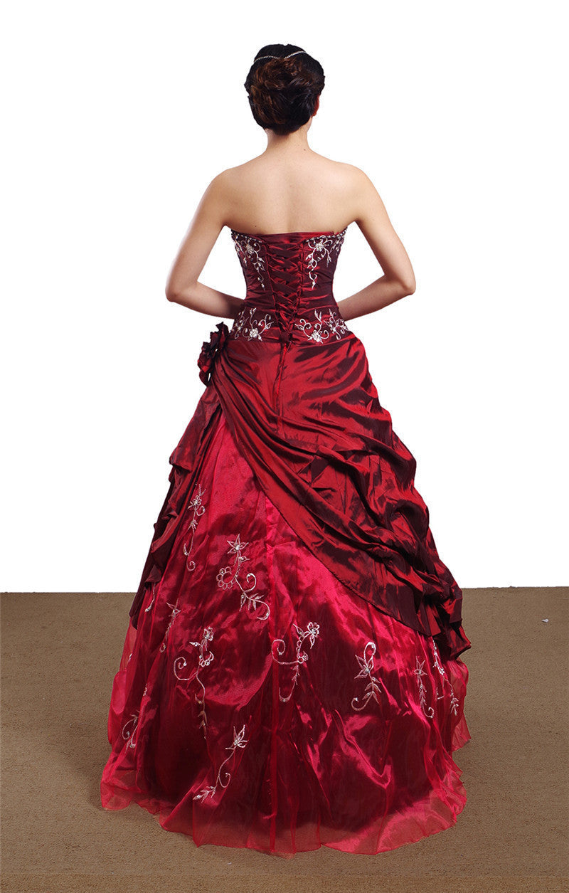 Vestido de novia hecho a mano de tafetán bordado en plata ocasión Formal vestido de noche de baile para mujer