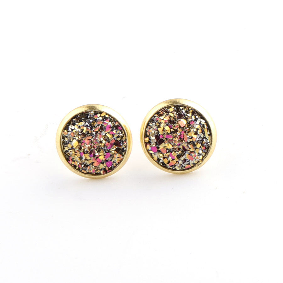 Boucles d'oreilles à tige étoilées en acier inoxydable plaqué or