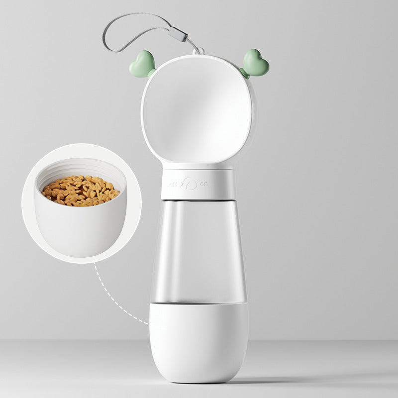 Bouteille d'eau portative pour chien, distributeur de bouteille d'eau pour chien 2 en 1 avec récipient de nourriture, bouteille d'eau de voyage pour chien anti-fuite pour la marche, la randonnée et les voyages