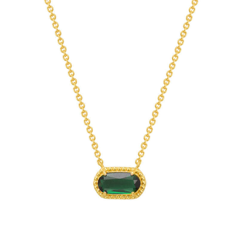 Collier ovale incrusté de turquoise à la mode