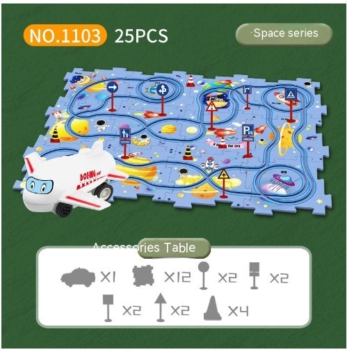 Puzzle pour enfants, vitesse de chemin de fer électrique, assemblage de voiture électrique automatique, scène de ville, Construction, jouet éducatif, cadeau