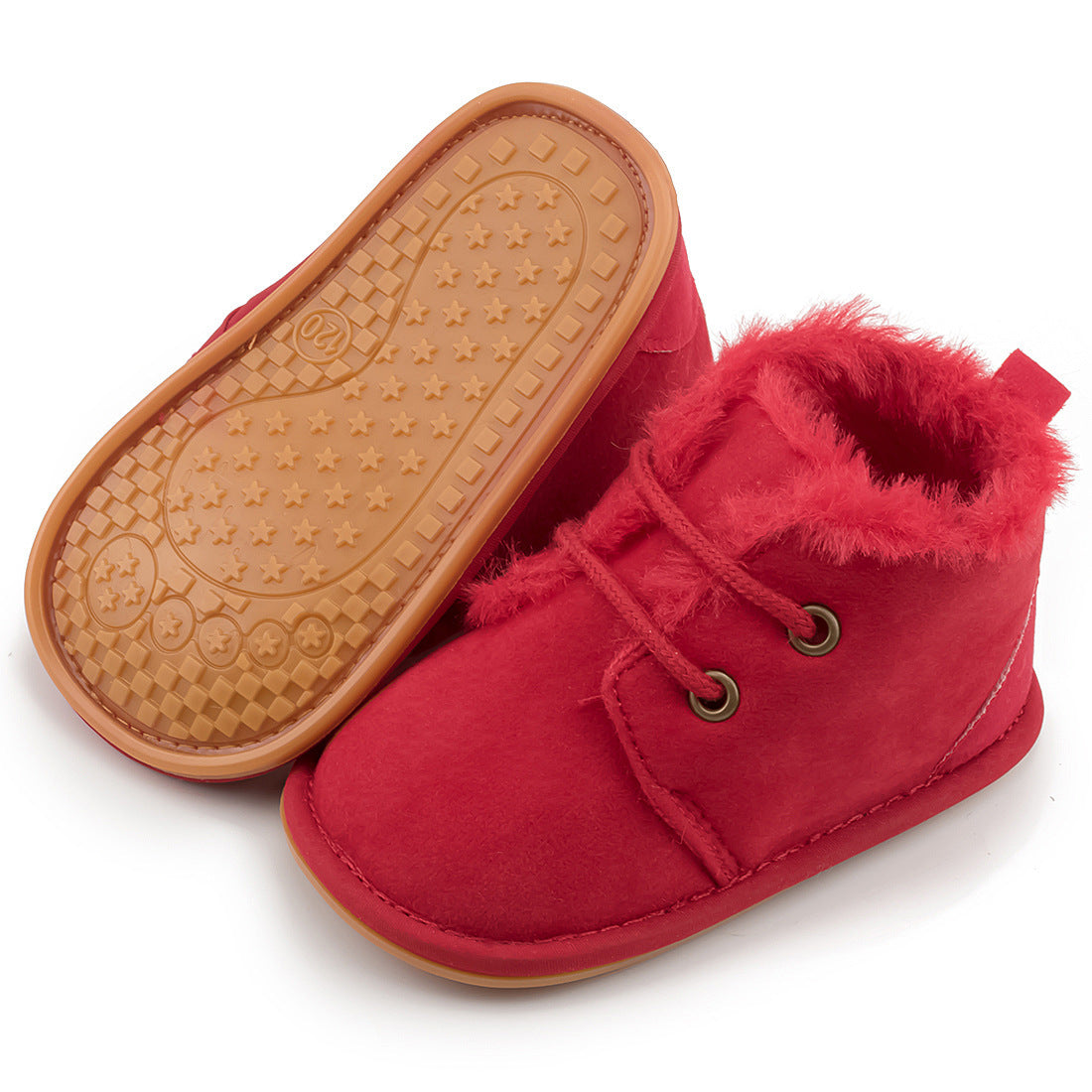 Chaussures pour tout-petits antidérapantes à semelle en caoutchouc pour bébé chaudes et en velours