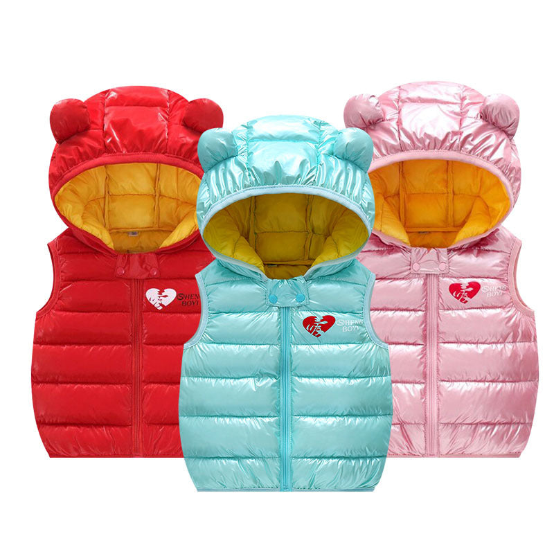 Gilet chaud d'automne pour enfants, gilet sans manches pour bébés garçons et filles, vêtements d'extérieur pour enfants, vestes à capuche