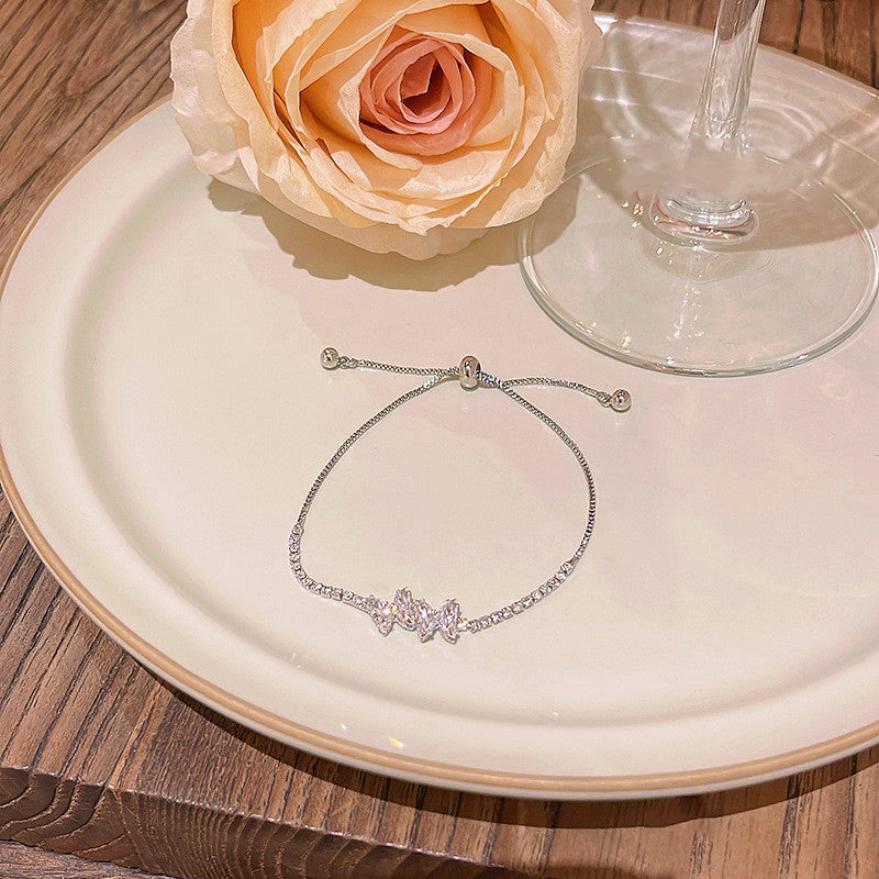 Bracelet à nœud en Zircon raffiné pour femmes, niche