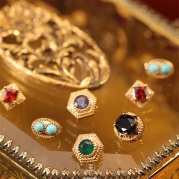 Collar Medieval Clásico De Circonitas De Color