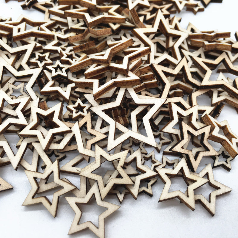 Artisanat en bois, étoile à cinq branches creuse, accessoires faits à la main