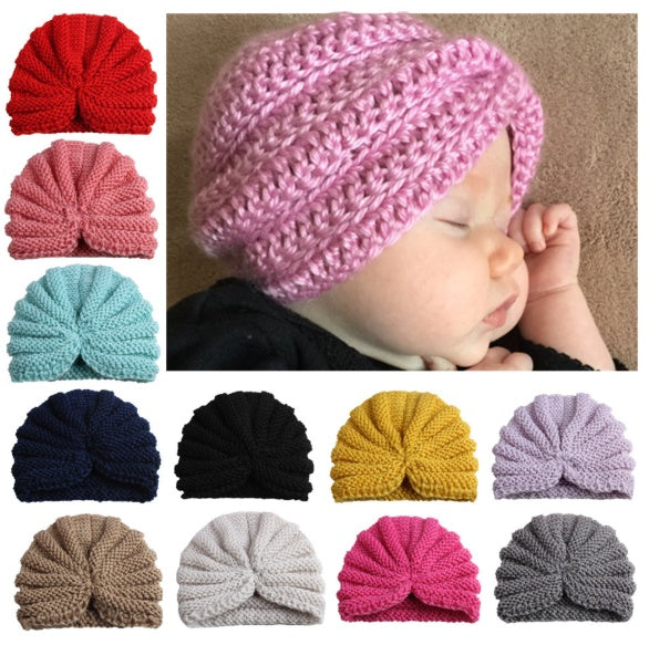 Casquette indienne en laine de couleur unie