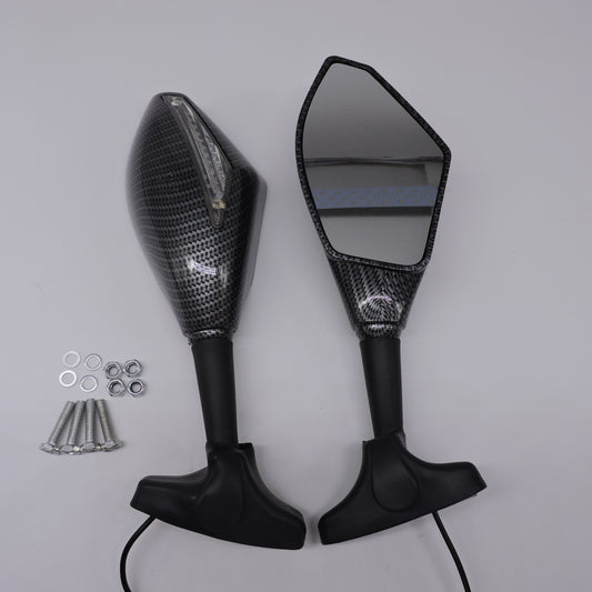 Motorcycle rearview mirror with lights