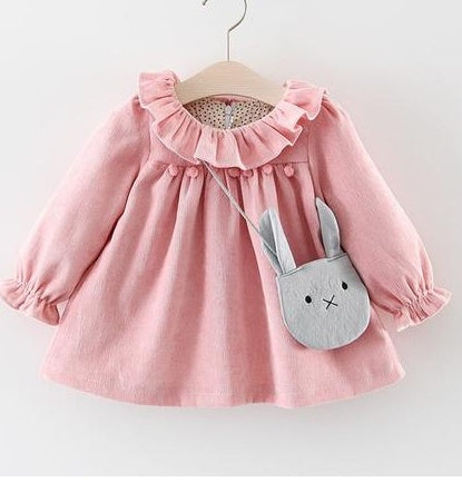 Robe de princesse à manches longues pour filles, chemise à bascule pour bébé, nouvelle collection printemps et automne, pour envoyer des sacs 