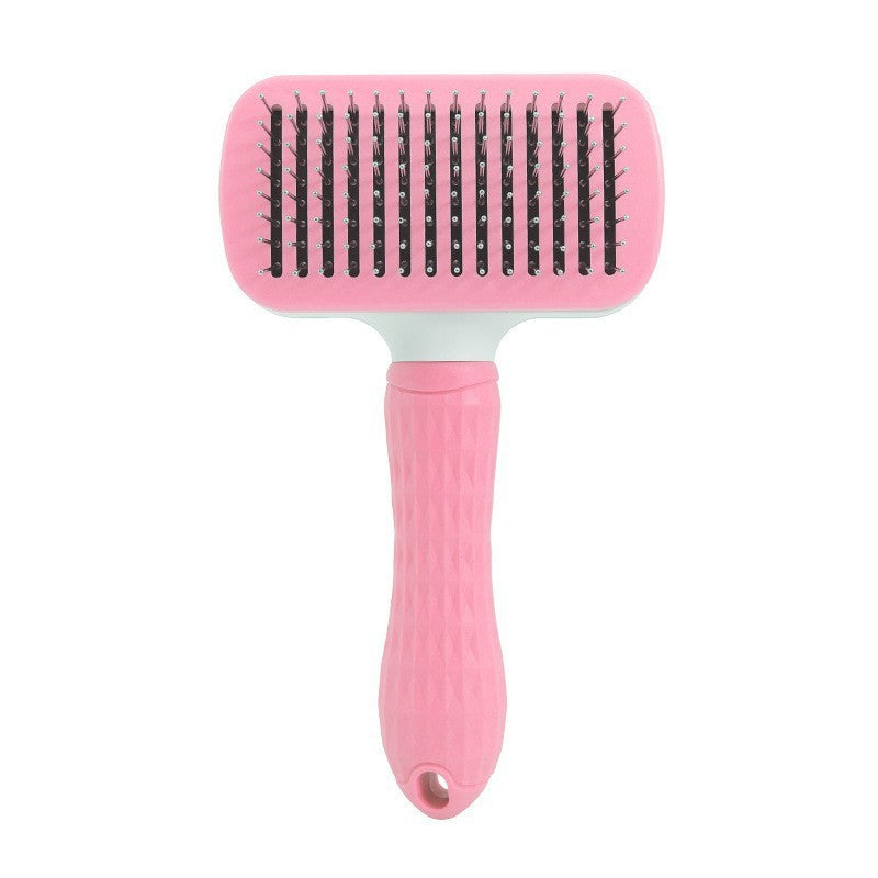 Peigne autonettoyant pour chat, en acier inoxydable, pour chien, brosse à cheveux, une clé pour enlever l'artefact flottant