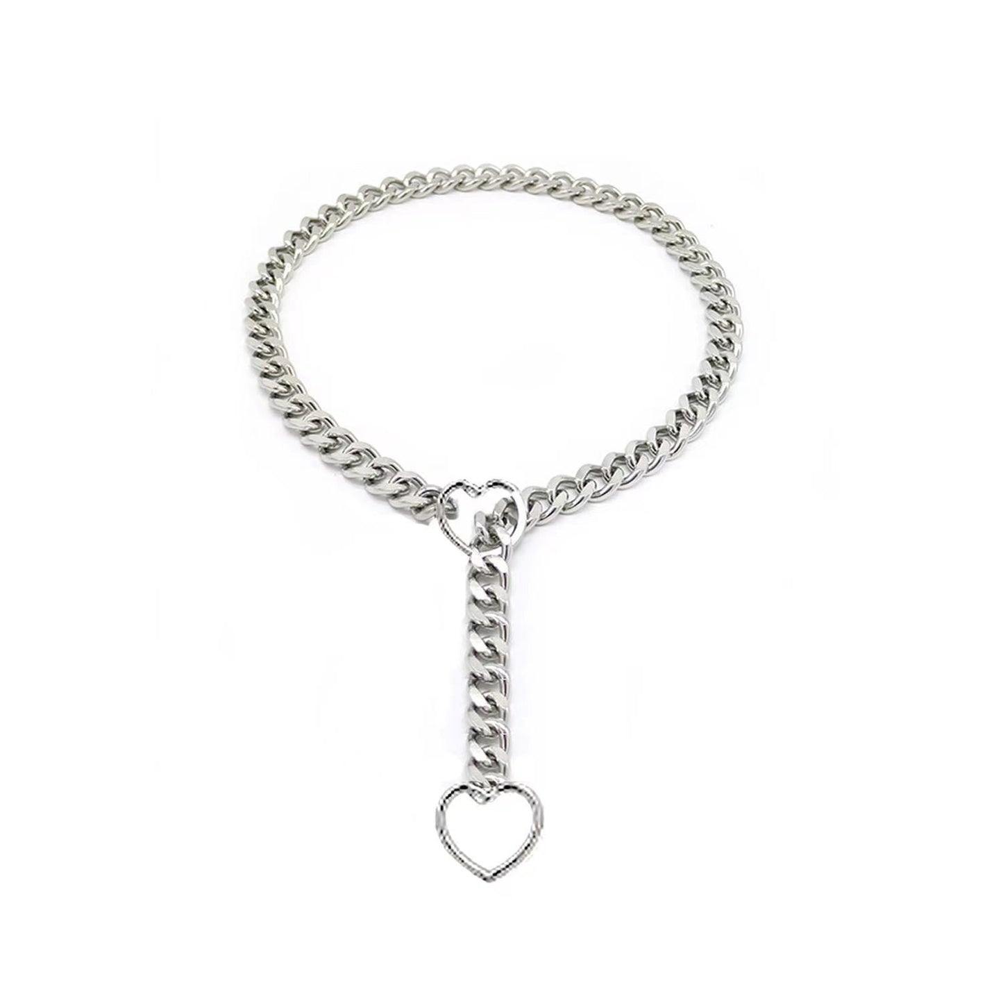Collier cubain réglable en forme de cœur