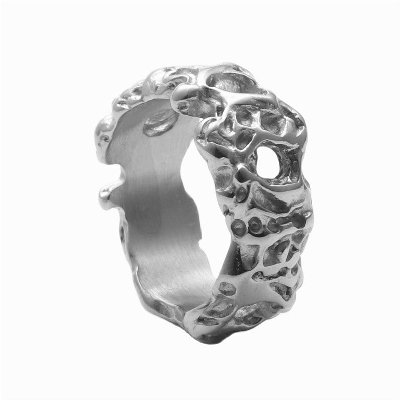 European And American Titanium Steel Tree Figure Rattan Vintage Ring