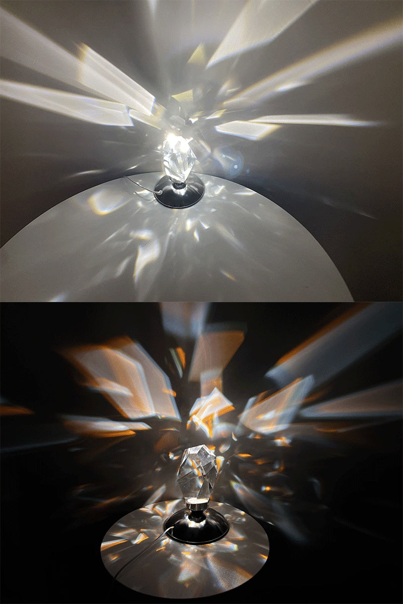Led cristal veilleuse avec télécommande chambre décor lumière d'ambiance nouveauté cadeau Usb chevet romantique projecteur Rgb lampe de nuit