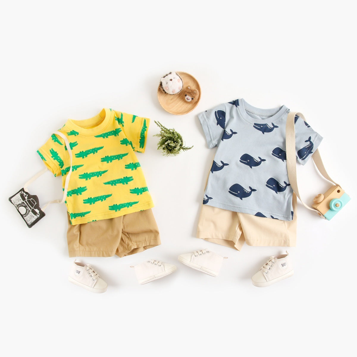 Costume d'été pour garçon, vêtements pour bébé, dessin animé, Animal