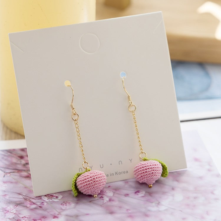 Pendientes De Frutas De Hilo De Encaje Con Micro Gancho