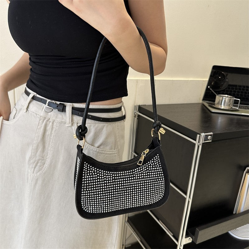 Sac sous les bras de Style occidental incrusté de diamants, sac à bandoulière décontracté à la mode