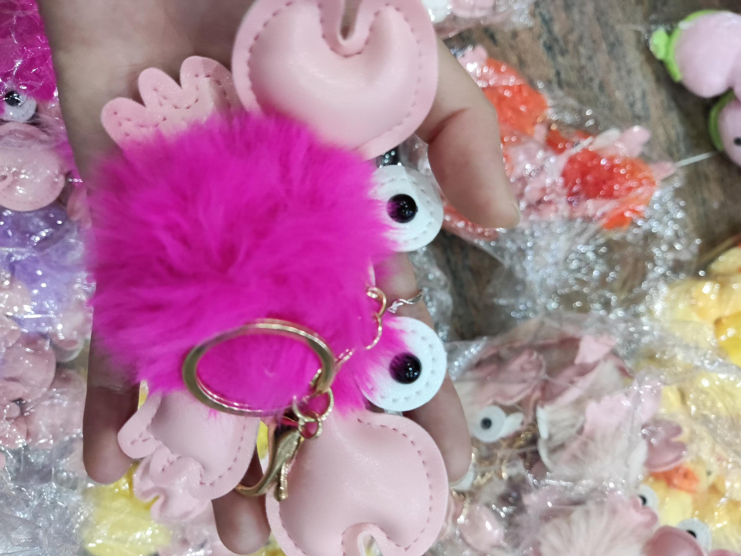Pendentif porte-clés crabe mignon de dessin animé