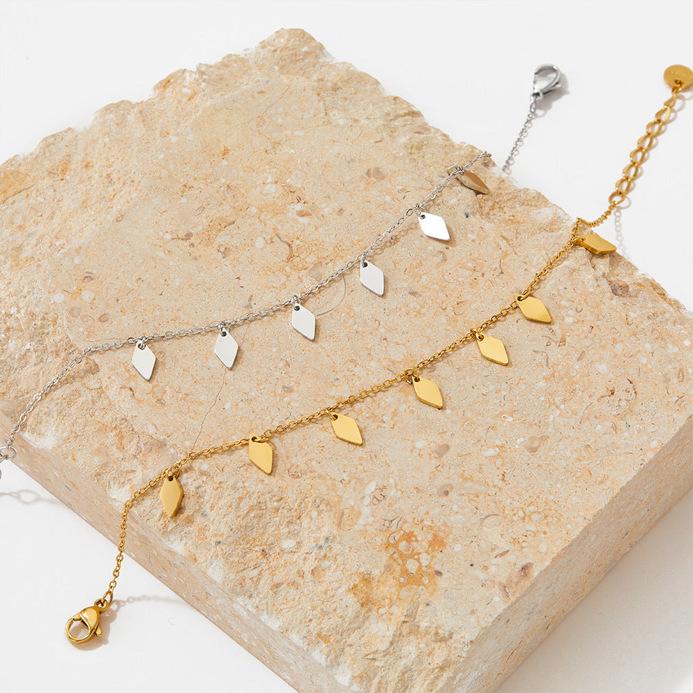 Diamond-shaped Sequins Clavicle Chain Female