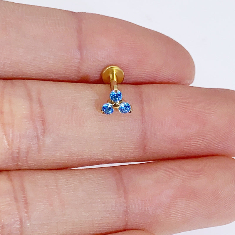 Pack de bougainvilliers spectabilis en titane incrusté de Zircon, clou d'oreille en os, Piercing pour le corps humain
