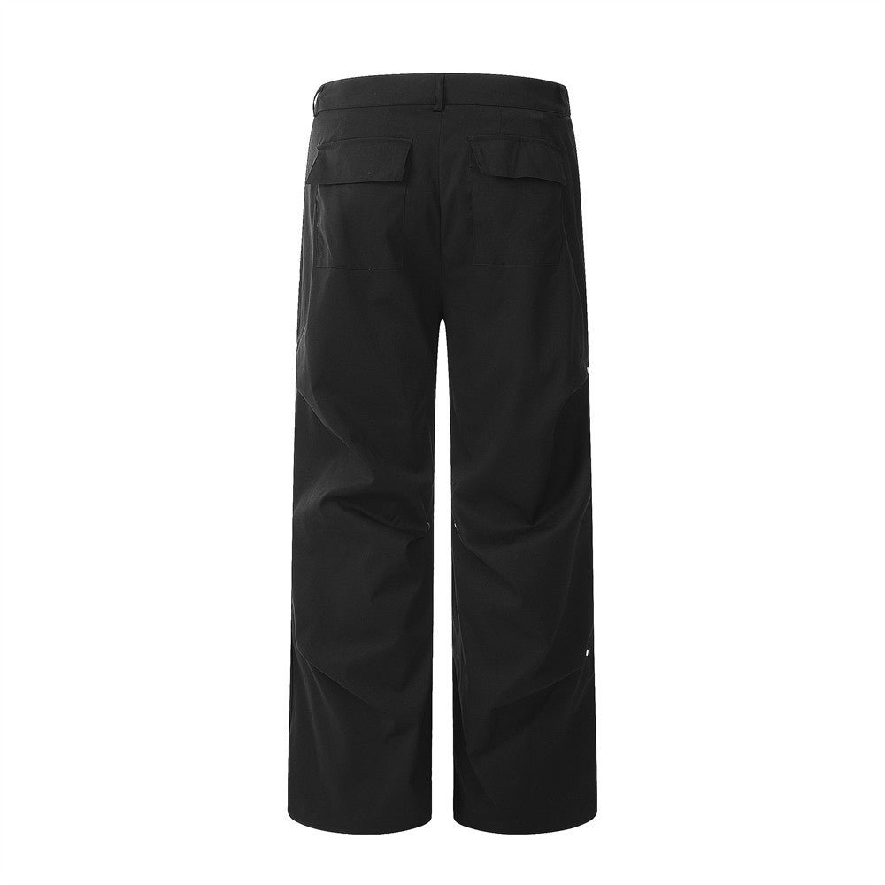 Men's Loose Pleated Paratrooper Straight Sports Pants