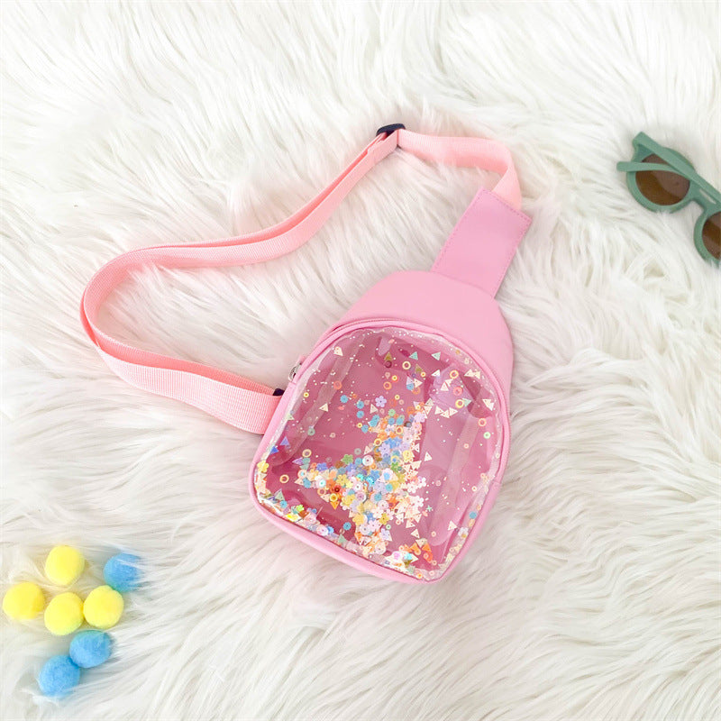 Sac de poitrine en cuir PU de couleur unie pour enfants, sac à bandoulière léger et Cool pour enfants, sables mouvants