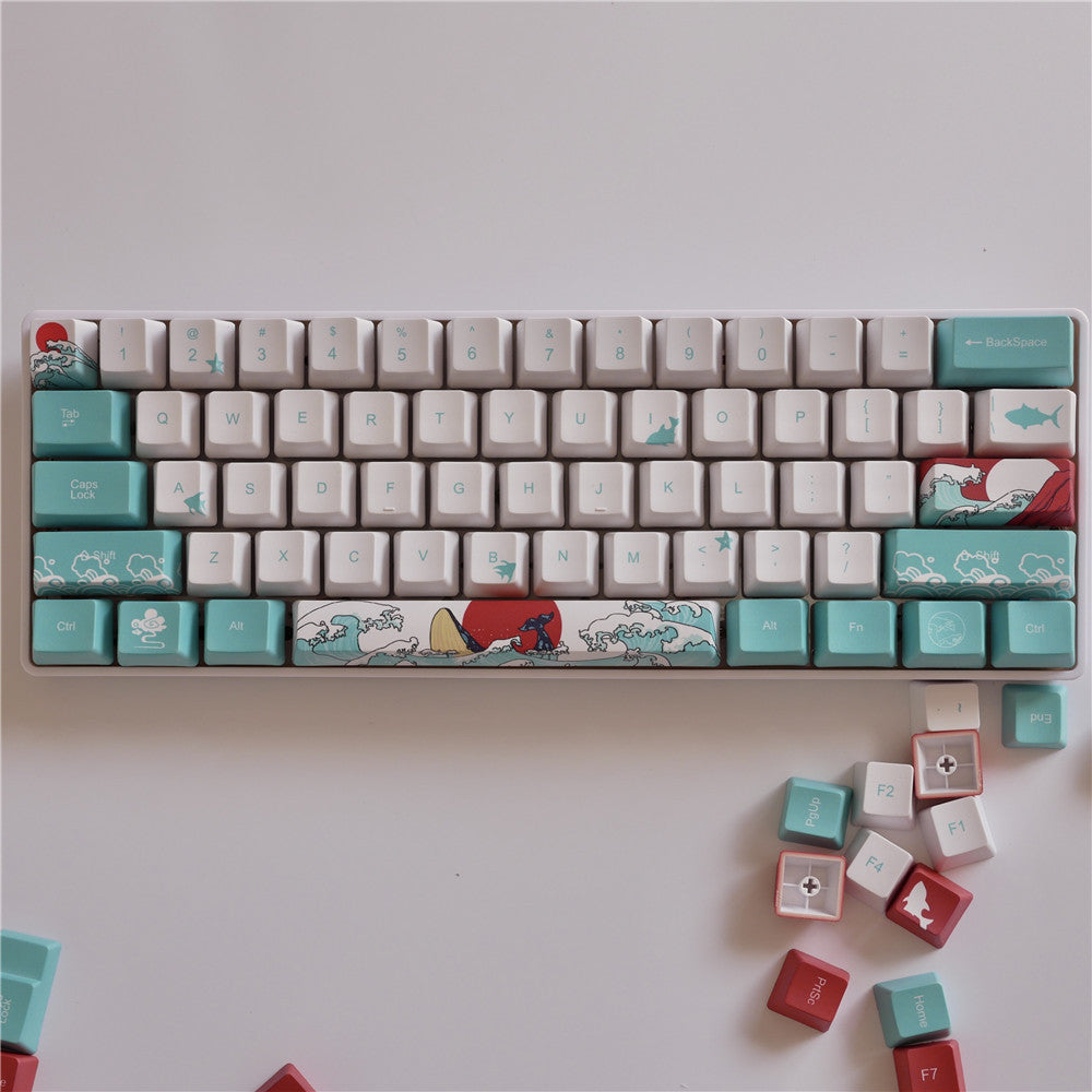 Capuchons de touches de mer de corail, clavier mécanique à Sublimation à cinq faces en PBT