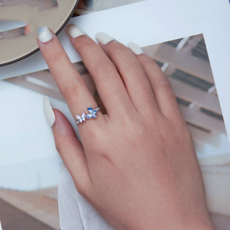 Original Design Gradient Dripping Butterfly Ring