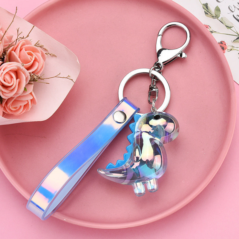Acrylic Pendant Electroplated Dinosaur Keychain