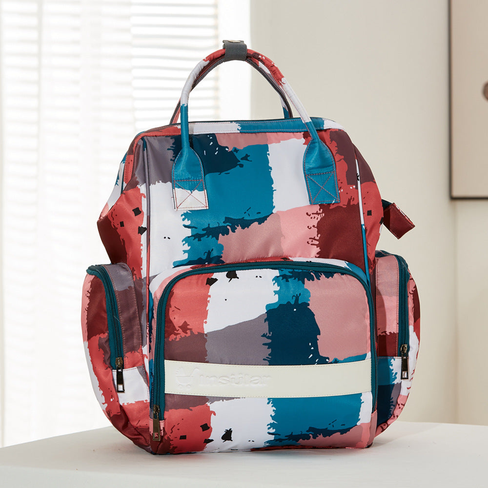 Sac à dos multifonctionnel en Nylon imprimé imperméable à la mode, sac de maman Portable de grande capacité