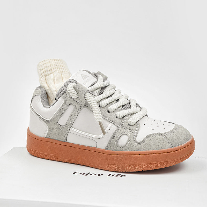 Zapatos de goma para hombre, zapatillas de deporte informales con plataforma para estudiantes, parte superior baja