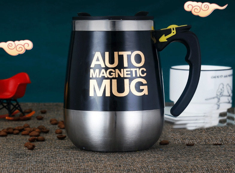 Tasse rotative électrique en acier inoxydable, tasse à café à agitation magnétique