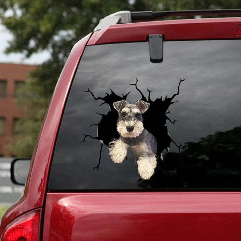 Pared de animales, todo tipo de cachorros, pegatinas electrostáticas creativas con agujero roto para ventana de coche